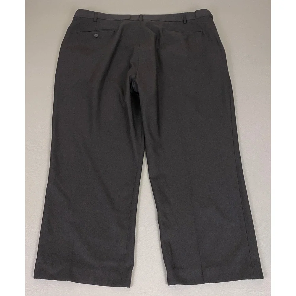 Botany 500 Dress Pants Men's Size 44x26 Black Flat Front Straight Leg Trousers *